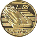 超電導リニアの金色メダル