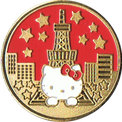 東京タワーとハローキティの金色彩色(赤色)メダル