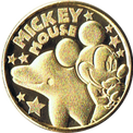 イルカとミッキーマウスの金色メダル