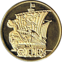 ワンピースのゴーイングメリー号の金色メダル