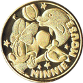 ミニーマウスとイルカの金色メダル