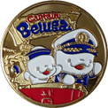 名古屋港水族館のキャラクター「キャプテンベルーガ」の金色メダル